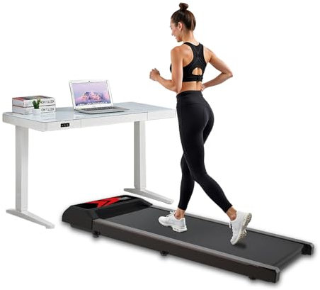 Vidacharmy 3 en 1 Cinta de Correr, 5% Inclinación, LED Pantalla Dual, 2.5HP Cinta de Andar Eléctrica Debajo Escritorio, 2-8 KM/H Walking Pad, Treadmill con Control Remoto & App para Hogar/Oficina