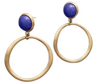 Ohrringe antikes Gold Lapislazuli Damen Silberschmuck | Unabhängiges Design, Eingelegte Lapislazuli, Temperament, Einfacher und personalisierter