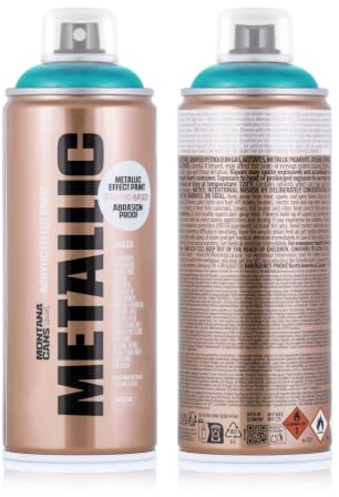 Montana Metallic Spray 400ml - Brillante Effektlack‑Sprühfarbe für zahlreiche Oberflächen - (Caribbean Metallic EMC6250)
