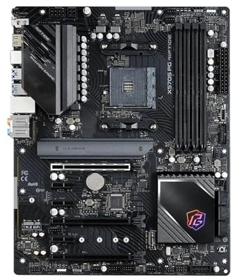 Carte mère Fit for ASRock X570S PG Riptide Compatible avec processeurs 3600X, 5600G, 5700X3D et 5800x3D, 4xDDR4 5000 MHz, M.2 NVME PCIe 4.0, ATX AM4