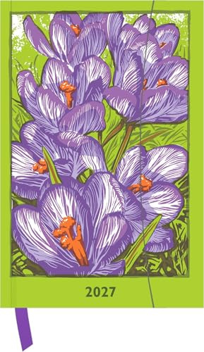 Kat Menschik - Flowers - Crocus 2027: Buchkalender 10x15 cm - Wochenplaner mit Magnetverschluss, Leseband, internationalen Feiertagen & Orga- und Noitzteil für Kunst- & Blumenliebhaber