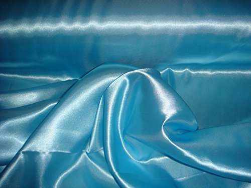 Stoff-Kollektion - Satin Stoff Meterware aus Polyester - Polyestersatin Glänzend & Doppelseitig 150cm breit – Ideal zum Nähen von Kostümen, für Bekleidung, als Dekostoff etc. - Hellblau