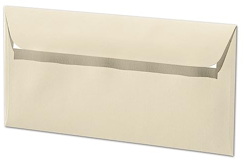 ARTOZ 100x Briefumschläge DIN Lang Chamois 100 g/m² selbstklebend - DL 224x114 mm - Kuvert ohne Fenster - Umschläge mit Haftklebung Abziehstreifen