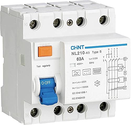 Chint 782001 Fehlerstrom-Schutzschalter allstromsensitiver FI B/10 kA 3polig 40 A 0.03 A