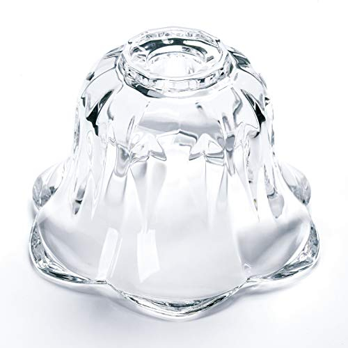 Glas Lampenschirm Kristall Kristallglas Ersatzglas klar Ø 130 mm Lochöffnung: 23mm G9 Leuchtenglas