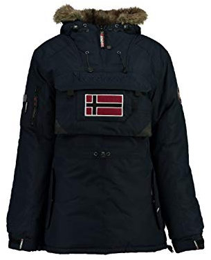 Geographical Norway BULLE LADY - Parka Chaude Femme Imperméable - Manteau Épais Capuche Outdoor - Blouson Chaud Coupe Vent Hiver - Doublure Extérieur Veste Femmes BLEU MARINE M