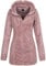 Sublevel Damen Teddyfleece-Jacke Mantel LSL-357 mit Kapuze Light Greyish Rose L