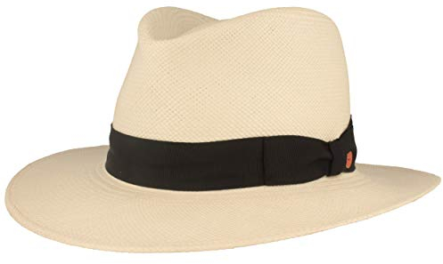 Mayser Original Panama-Hut | Sommer-Hut aus Ecuador - Traditionell Handgeflochten, UV-Schutz 80, Wasserabweisend, Bruchschutz - Bogart (58, Weiß)