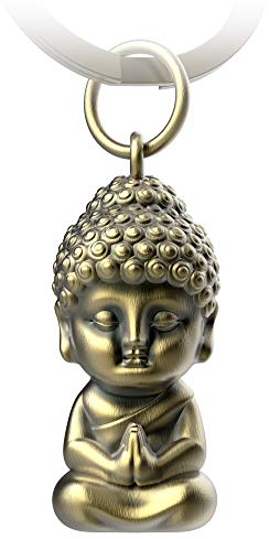 FABACH Buddha Schlüsselanhänger Karma - Buddha Anhänger aus Metall - Mini-Buddha Glücksbringer Auto - Buddhismus Schlüsselanhänger Chakra Yoga Geschenk Figur