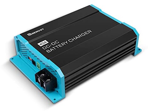 Renogy Cargador de batería 40 A DCDC 12 V Cargador de energía Solar, AGM, Flooded, Gel y batería de Litio, protección contra sobrecalentamiento
