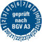 100 Stück - Prüfplakette Mehrjahresprüfplakette geprüft nach BGV A3 | 20-25 Elektro Prüfung Etikett Folie Aufkleber, blau | Ø 20mm Made in Germany