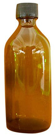 Flacon rond en verre ambré foncé avec bouchon hermétique bouteille à usage professionnel (1 PZ, 200 ML)