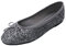 Feversole Round Glitter Ballerina, Damen Klassische Ballerinas Profilsohle Glänzende Ballerina Flach Glänzende Metallisch 41