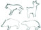 BekkiB 880751-4er Set Keksausstecher Wald - Ausstechform von Waldtieren - Reh, Wolf, Dachs und Wildschwein