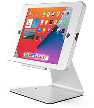 DDSHOW Supporto antifurto da tavolo per iPad da 10,2 pollici (9a generazione 2021, 8a generazione 2020, 7a generazione 2019), con serratura e chiave, flip e design orizzontale o verticale a 360°
