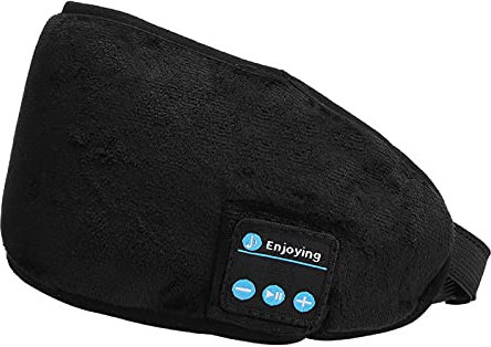 Musik Eyeshade, Wireless Bluetooth 5.0 Eyeshade Cover Intelligent Sleeping Music Kopfhörer Reise Augenbinde Patch(Schwarz)