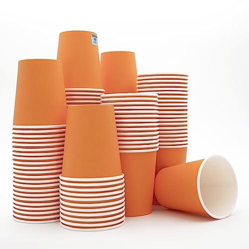Wellsamed WELLSACUP 1000 Stück Pappbecher 180 ml Terracotta-Orange, geeignet für Heiß- und Kaltgetränke, Coffee to Go, Business, Veranstaltungen, Party