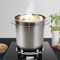 LENJKYYO Marmite en acier inoxydable - 35 litres - Grande capacité - Casserole avec couvercle argenté - Polie - Pour cuisinière - Inclut couvercle - 35 cm x 36 cm x 0,4 mm