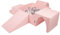 KiddyMoon Aire De Jeux en Mousse avec Carré Piscine À Balles (200 Balles) pour Enfants, Rose:Perle/Gris/Transparent/Rose Poudré