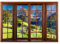 Papel Pintado Efecto 3D Ventana Montañas Paisaje Salón Dormitorio - Incluye Pegamento - Fotomurales Pared Tejido No Tejido Decorativos Murales Fotográfico Moderno Decoración de Paredes (368x254 cm)