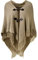 Ferand Damen Poncho Locker sitzender Cape Schal mit offener Vorderseite für Herbst und Winter - One Size - Khaki