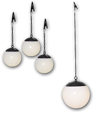 LED Solar-Kugeln GLOBUS Set zum Aufhängen, warmweiß, Ø10cm/Ø20cm