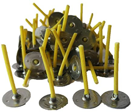 100 gelbe Kerzendochte gewachst | Dochte für Teelichter | Ideal geeignet für handgefertigte Teelichter | 100 Stück