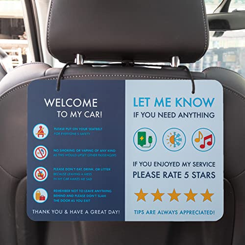 NIVRANA Rideshare Autoschild 2er-Pack – Bessere Kundenbeziehungen, höhere Bewertungen und mehr Tipps mit einem großen Universalschild, Zubehör für Uber-Fahrer, für Lyft-Fahrer, Rideshare Fahrer