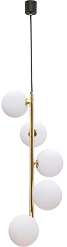 Zumaline ALI Globe Pendant Ceiling Light, Black, Gold, 5X G9