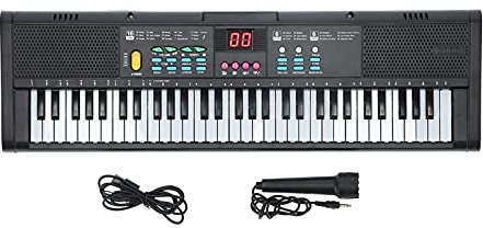 61 Keys Keyboard Piano Instrument Small Digital Piano Keyboard with Microphone and USB Cable for Kids Beginners