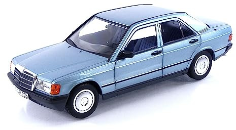 Norev - Mercedes-Benz 190 E 1984 Light Blue Metallic 1:18 Miniature, 183828, Blau, 1/18