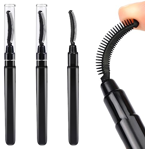 3 Stück Wimpern-Definierer Wimpernkamm Wimpern-Trennbürste mit Staubdeckel Mascara-Stäbe Schwarze Augenbrauenbürste und Wimpern-Trennwerkzeug zum Trennen der Wimpern