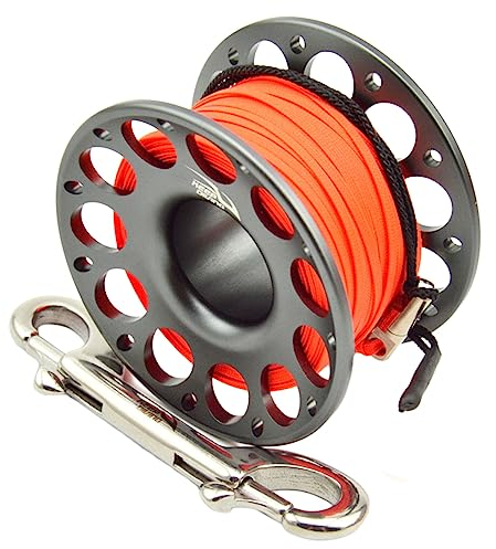 30 m Fingerspule, Tauchrollen, Aluminium-Legierung, Spule aus Edelstahl mit Doppelhaken, Tauchausrüstung, Edelstahl-Tauchspule für Tauchzubehör, Schnorcheln unter Wasser