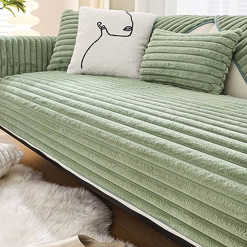 YWQJL Samt Sofabezug Sofaschoner rutschfest, 1-4 Sitzer, L-Form Sofaüberwurf, Ecksofa Pets Dog Couch Überzug, Couch Überzug, Sofa Überwurf (#11, 90x210cm)
