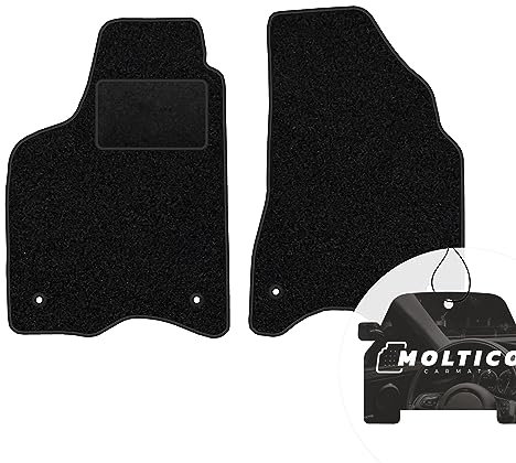 moto-MOLTICO Vorne Fußmatten Auto Velours Autoteppiche Schwarz Automatten Set 2-teilig passend für Seat Arosa VW Lupo 1998-2005