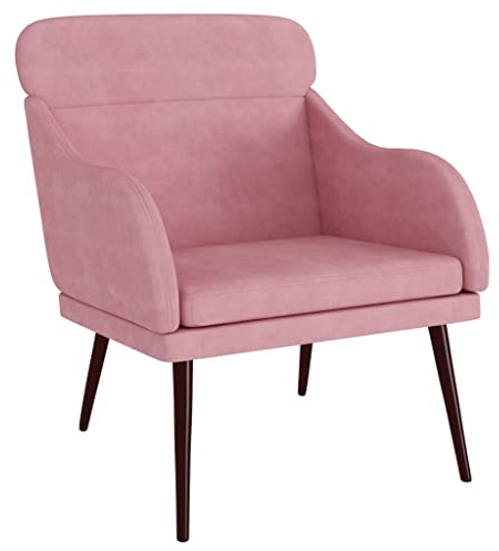 vidaXL Poltrona Rosa 63x76x80 cm Velluto, poltrona relax, poltrona per camera da letto, arredamento camera da letto, poltrona da soggiorno, sofà