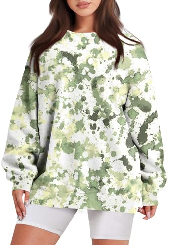 Saymany Y2k Zip Up Hoodie Sportshirt Damen Locker Hoodies Damen Hoodie Vintage Pullover Damen Herbst Pullover Damen Oversize Longsleeve Damen Hip Hop Hoodie Sweatshirt Damen Ohne Kapuze(4-Green,M