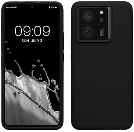 kwmobile Handyhülle für Xiaomi 13T / 13T Pro Hülle - Case Silikon - Kabelloses Laden - Schutzhülle Cover in Schwarz