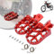 Repose-Pieds Moto,Repose Pieds Larges de Moto,Cale Pied Moto en Alliage d'aluminium CNC avec Ressorts pour sur Ron Light Bee CRF150F CRF230F 2003-2019-Rouge