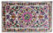 Original Kikan Rechteckiger Suzani-Wandteppich mit Blumenmuster und Pailletten, indischer Wandbehang, bestickter Läufer aus Baumwolle, Ethno-Boho-Stil (weiß)