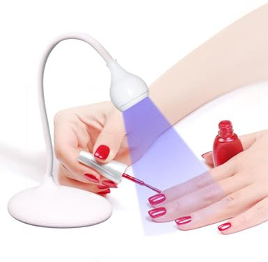 Gooseneck UV Lamp for Gel X Nails, LED Curing Lamp with 360 Degree Rotatable Gooseneck Flexible 3 Level Brightness UV LED Nail Lamp