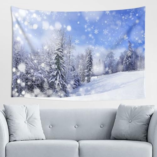AMINNU Wandteppich, Winterlandschaft, Wanddekoration, für Schlafzimmer, Wohnzimmer, praktische Wanddekoration. (102 x 152 cm)