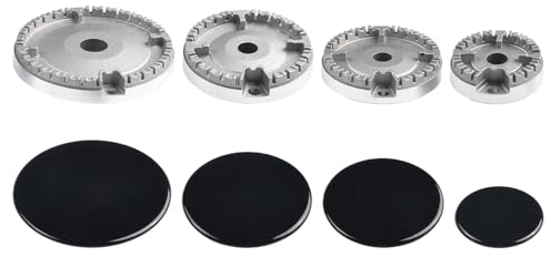 Set di bruciatori per Piano Cottura,Coperchio per fornello, Set di Cappelli universali per fornelli a Gas, Set di Cappucci per bruciatore a Gas per la Maggior Parte dei fornelli a Gas