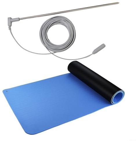 CNANRNANC Grounding Rod with 1 x 40 Feet Ground Wire, Mattresses Grounding Wire, Ground Cable, Feet Grounding Wire with Grounding Film, Grounding Mat, Cushion Cover, Blanket