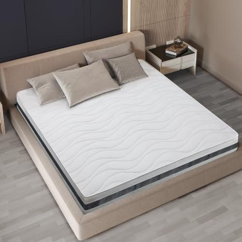 The White Stone Matratze 160 x 200 aus hypoallergenem Waterfoam | Höhe 25 cm | Polsterung aus Watte und Bezug aus atmungsaktivem 3D-Gewebe, milben- und pilzresistent | Hergestellt in Italien