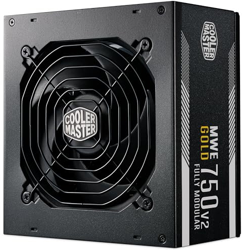 Cooler Master MWE Gold 750 V2 ATX 3.1 Fuente de Alimentación Modular (Plug UE) - Soporte ATX 3.1, 80 PLUS Gold 750W, Cableado PCIe5.1, Ventilador HDB 120mm, Alto Umbral de Temperatura, Garantía 5 Años