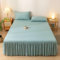 Musihy Bettvolant für Boxspringbett 180 x 200cm Einfarbig Bettrock Bettvolant Weich und Knitterfrei, Bequem, Grün