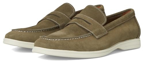 Steve Madden Mens Laguna Penny Loafer, Olive Suede, 12