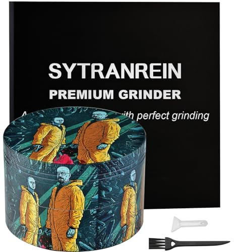 Sytranrein Herb Grinder,2.5inch 4 Parts Spice Grinder with Pollen Catcher, Color Painting Metal Grinder for Dry Herb and Spices (Green)