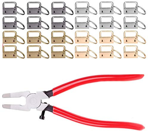 40 Stück 25 mm für Schlüsselbund Hardware mit Zange Werkzeug für Armband für Schlüsselband Herstellung Installationszubehör
